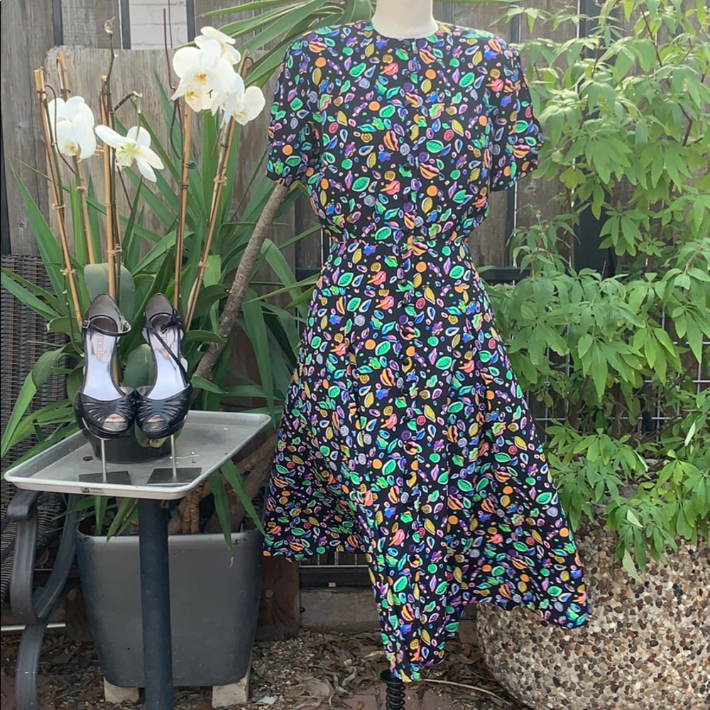 liz claiborne fit and flare dress Vintage Liz Claiborne Dress Womens 4 White Fit & Flare Midi Short Sleeve